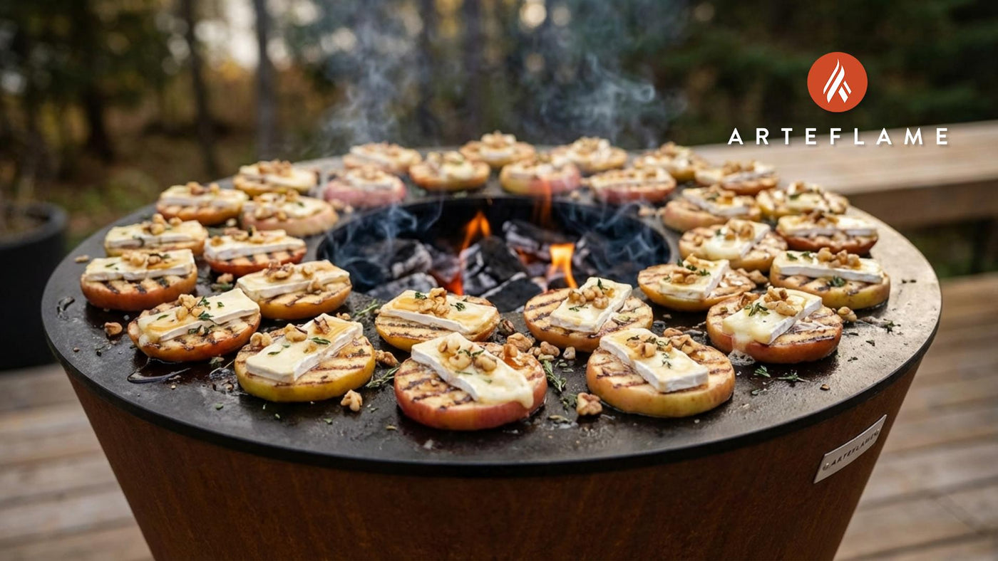 Grilled Apple & Brie Bites with Maple Walnut Drizzle