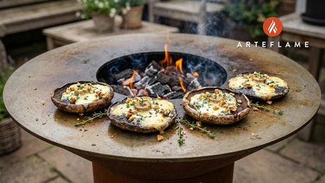 Wood-Fired Feast: Grilled Mushrooms with Welsh Blue Cheese