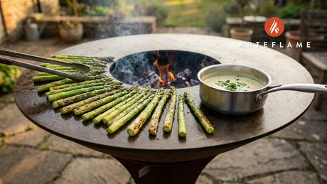 Smoky Norwegian Fire-Grilled Asparagus with Butter Sauce