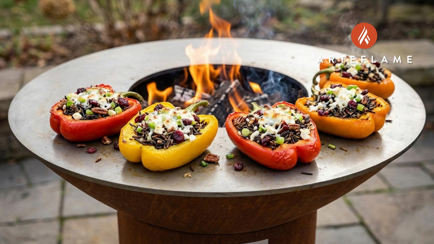 Grilled Minnesota Wild Rice & Cranberry Stuffed Peppers