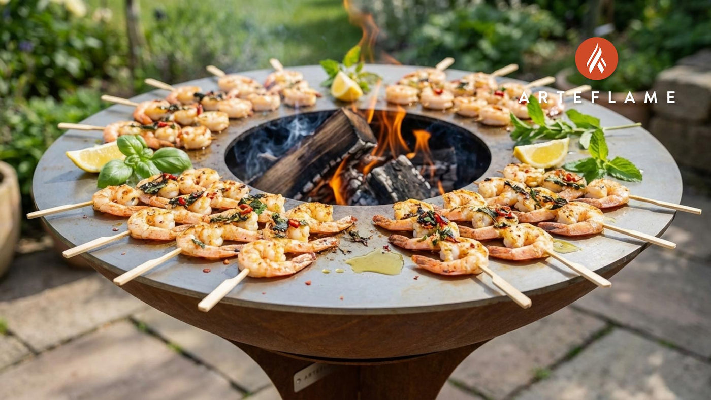 California Sunset: Santa Monica Grilled Shrimp Skewers on the Arteflame