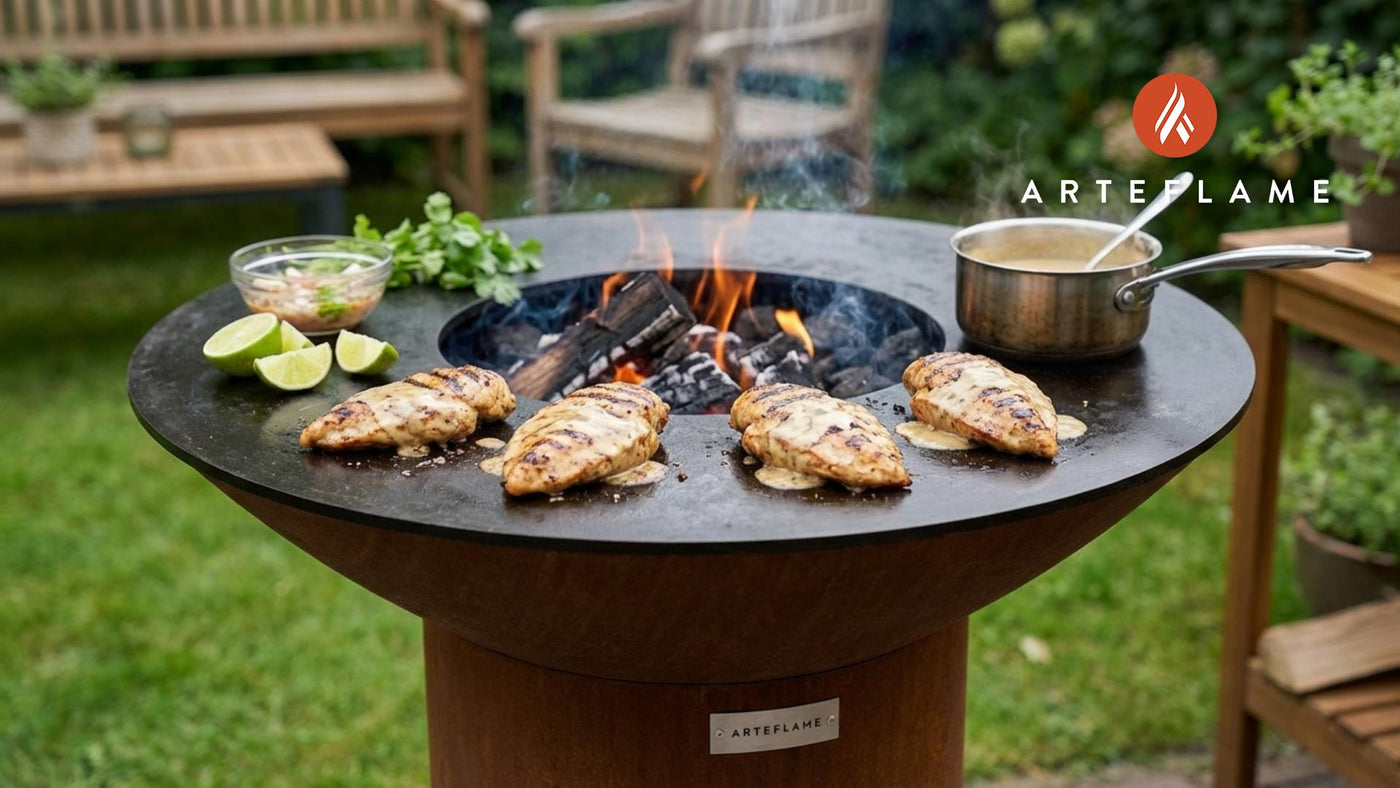 Grilled Coconut Lime Chicken with Creamy Coconut Sauce