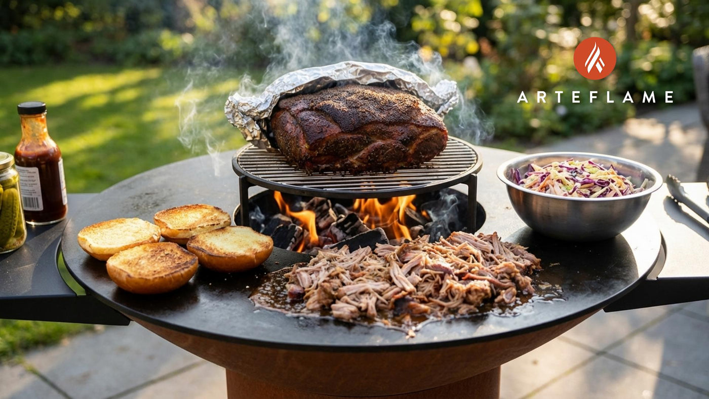 Authentic Iowa Smoked Pulled Pork Sandwich Recipe on the Arteflame Grill