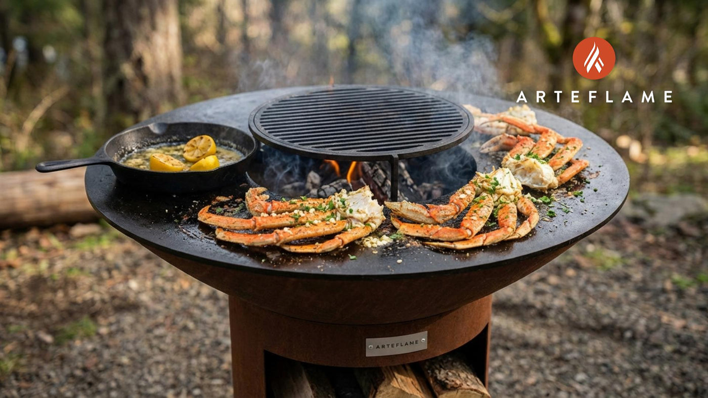 Oregon-Style Grilled Dungeness Crab Legs with Garlic Butter