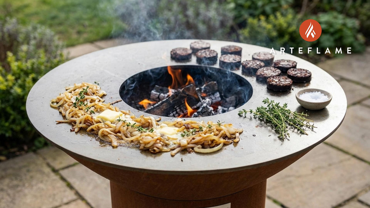 Smoky Grilled Irish Black Pudding with Rich Caramelized Onions
