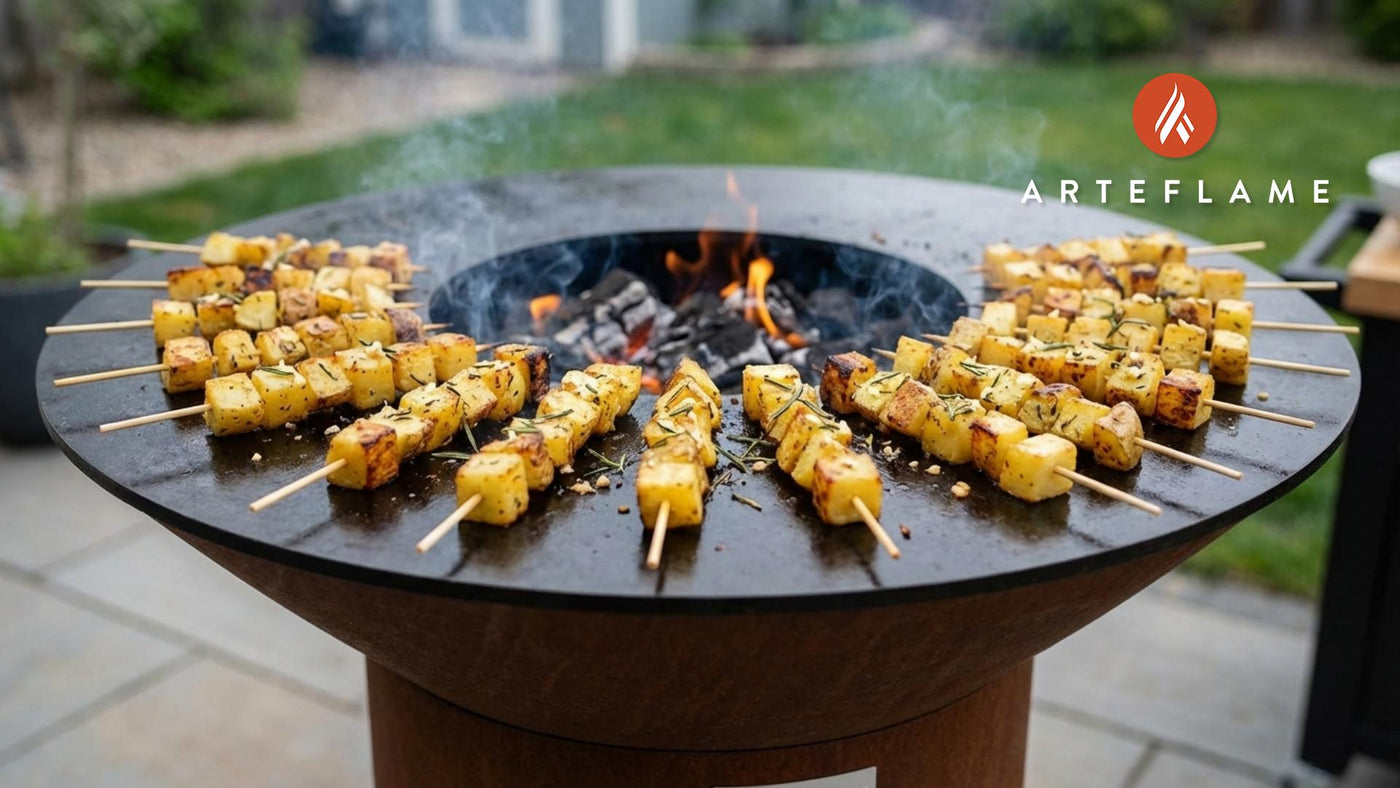 Crispy Grilled Idaho Potato Skewers with Rosemary and Garlic