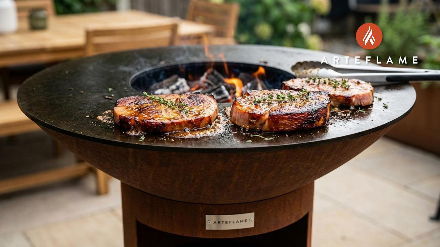 Grilled Canadian Maple Mustard Glazed Ham Steaks
