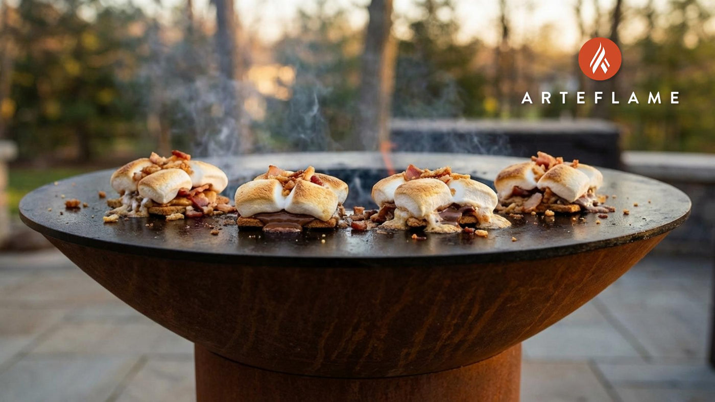 Peanut Butter Bacon Chocolate S'mores with Pork Panko