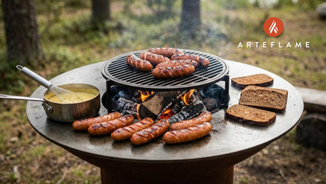 Charcoal Grilled Sausages with Authentic Finnish Mustard