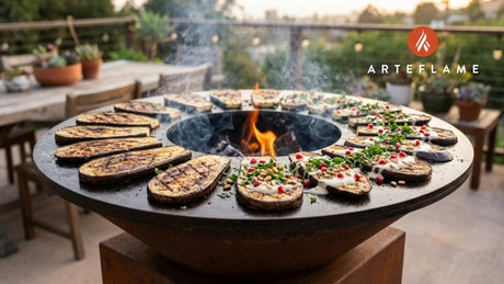 California Grilled Eggplant with Creamy Lemon-Tahini Dressing