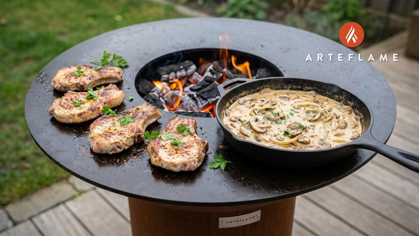 Grilled Rahmschnitzel With Creamy Mushroom Sauce