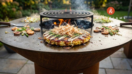 Authentic Grilled Japanese Seafood Okonomiyaki Recipe