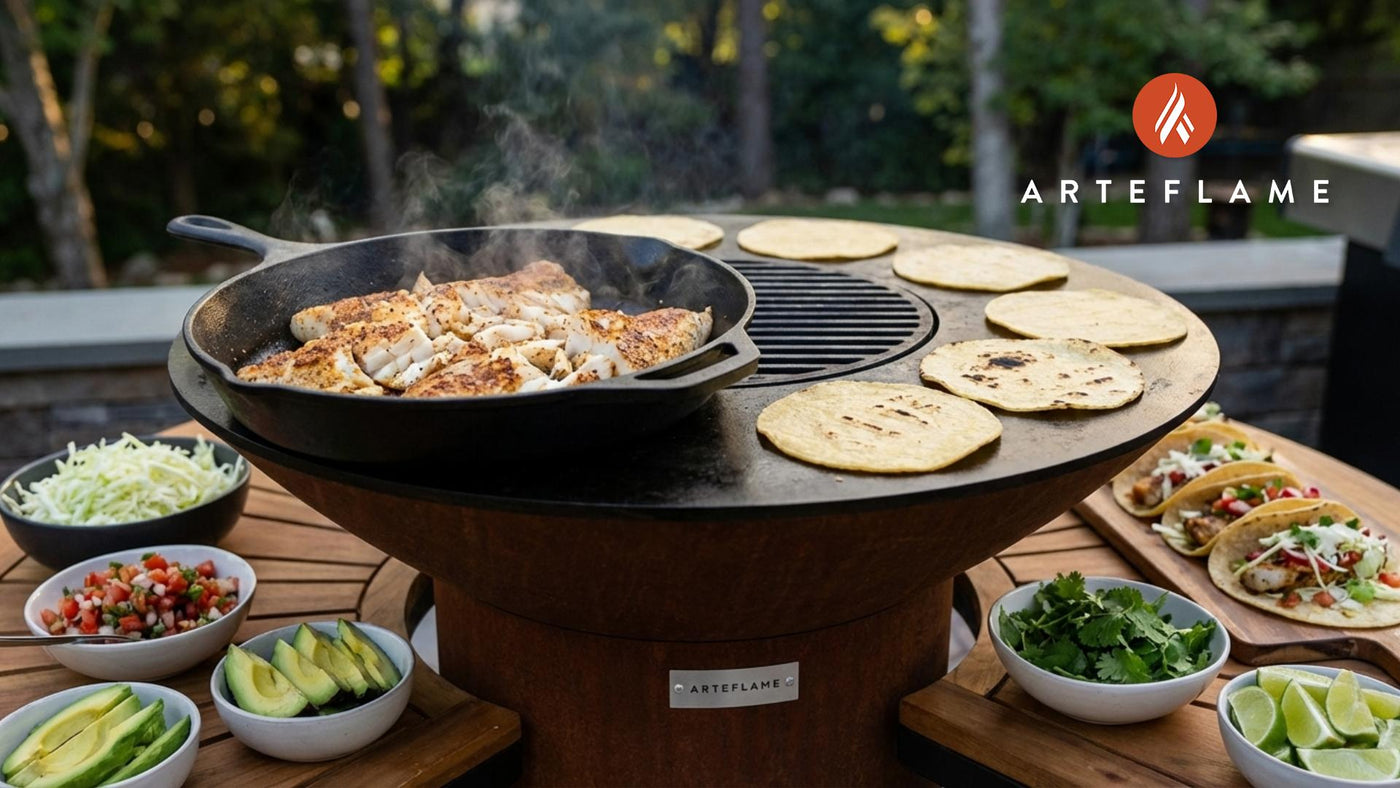 Grilled Fish Tacos with Cast Iron Sizzle