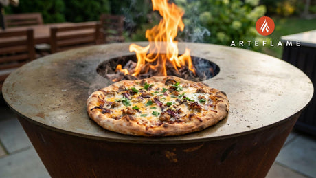 Smoky Grilled Sausage & Wisconsin Cheddar Pizza on the Arteflame