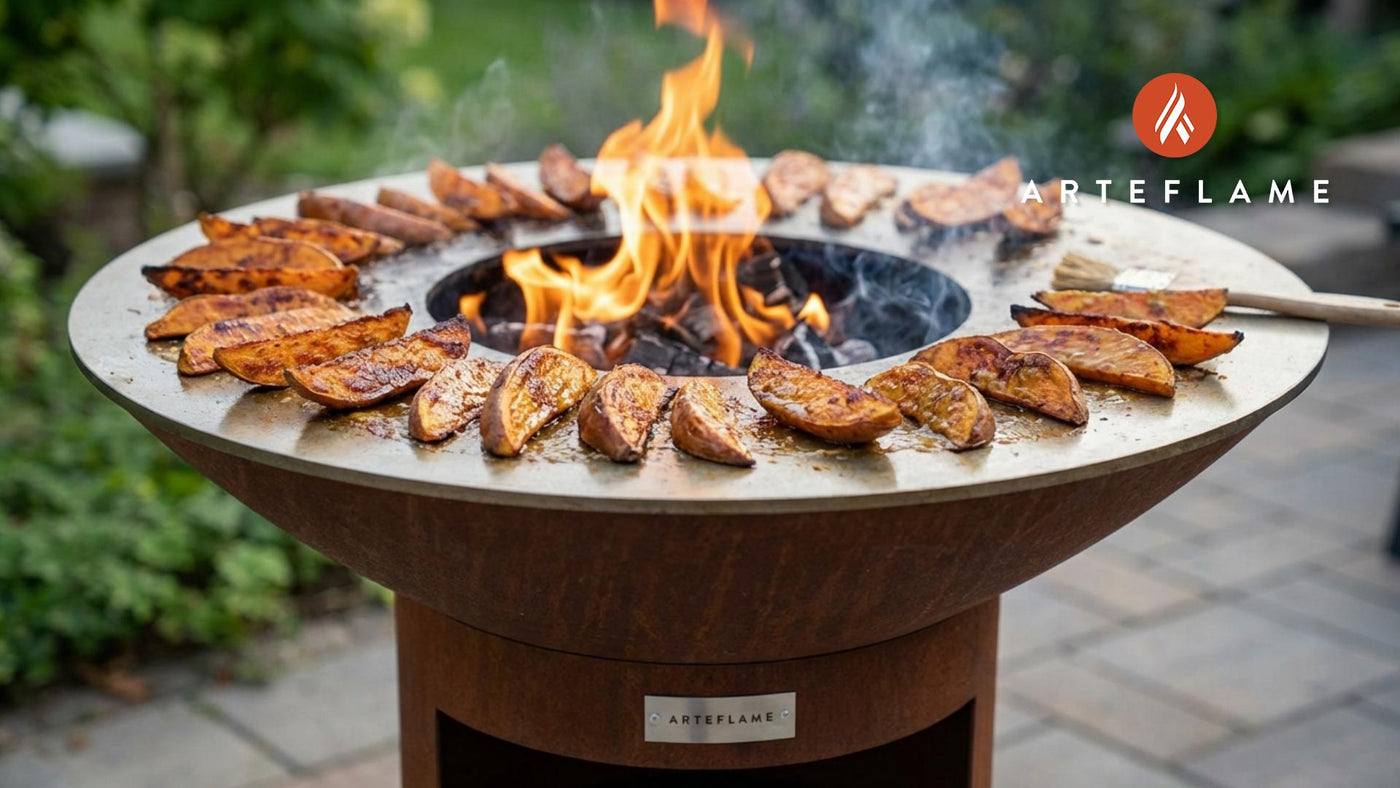South Carolina Grilled Sweet Potato Wedges with Gold Mustard Glaze