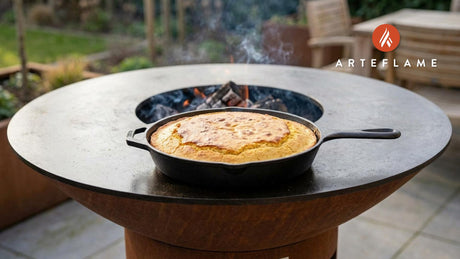 Smoky Kentucky Cast Iron Skillet Cornbread on the Arteflame