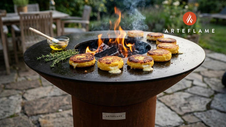 Crispy Grilled Swiss Polenta Cakes with Melted Alpine Cheese