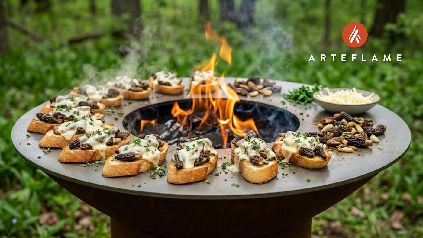 Smoky Michigan Morel & Cheese Bruschetta on the Arteflame Grill