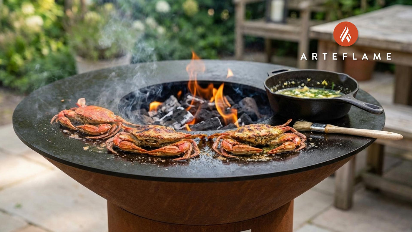 Maryland Grilled Soft Shell Crabs with Garlic Lemon Butter
