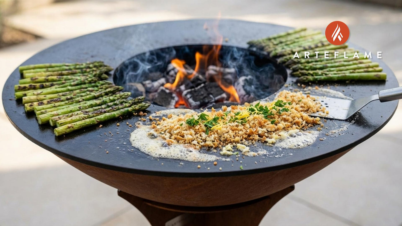 Smoky Polish-Style Grilled Asparagus with Garlic Butter Breadcrumbs