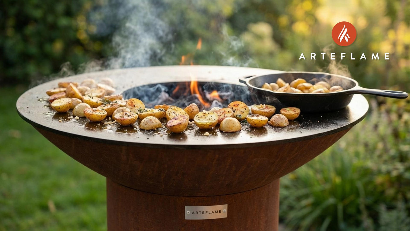 Crispy Garlic Roasted Potatoes on the Grill