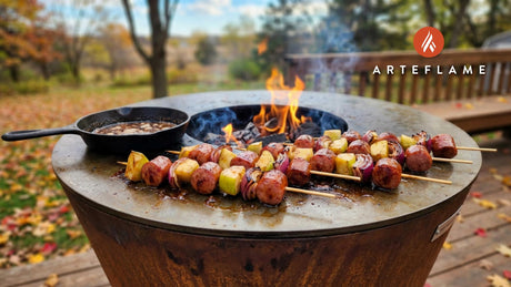 North Dakota Caramelized Apple & Sausage Skewers Recipe