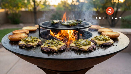 The Ultimate New Mexico Green Chile Cheeseburger on the Arteflame