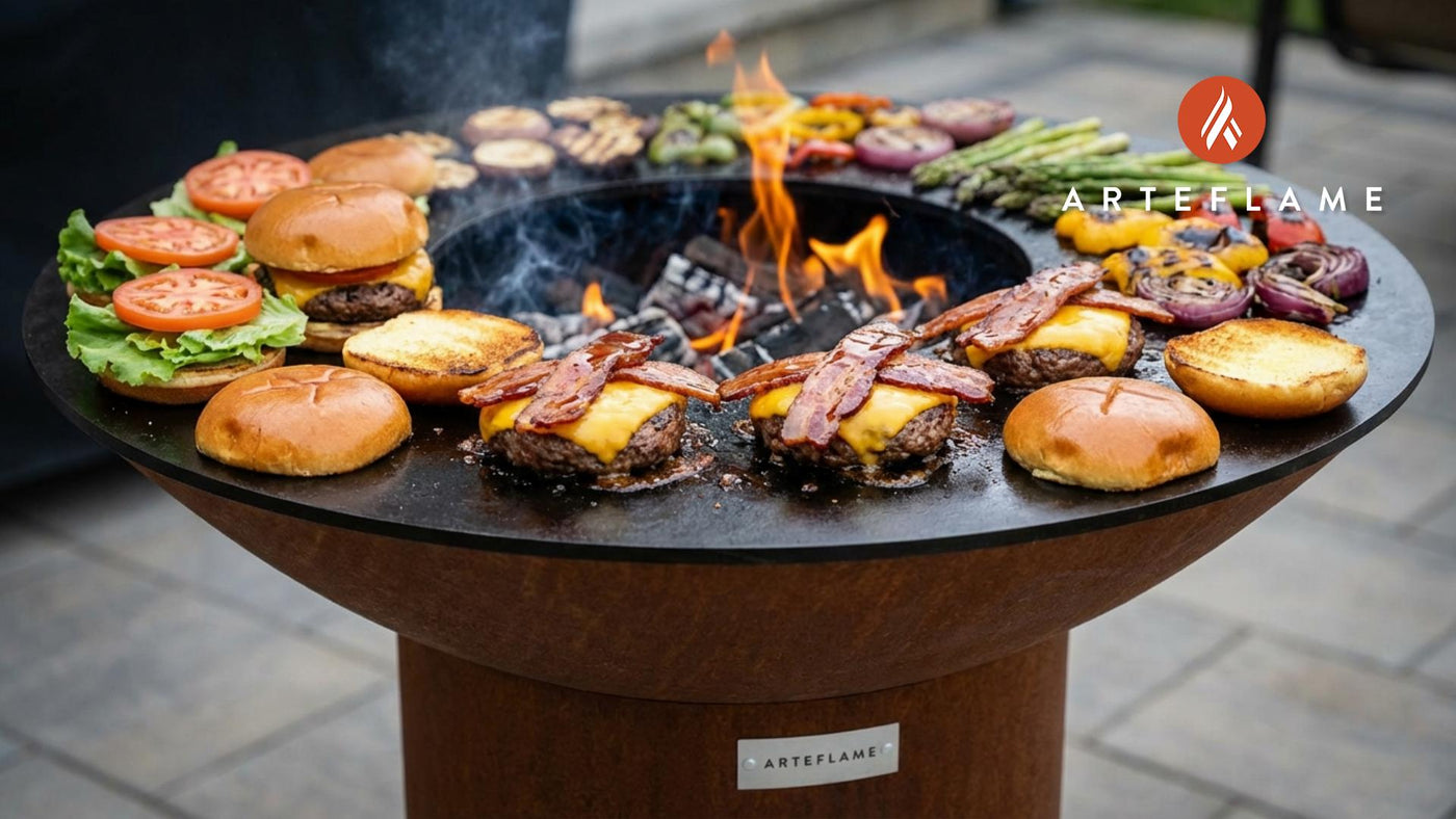 The Ultimate Utah Maple Bacon Pastrami Burger on the Arteflame