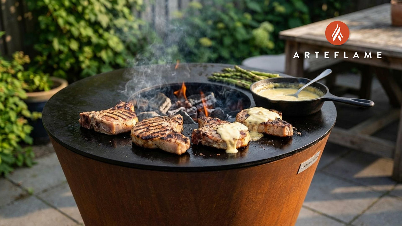 Grilled Pork Chops with Creamy Gruyère Sauce