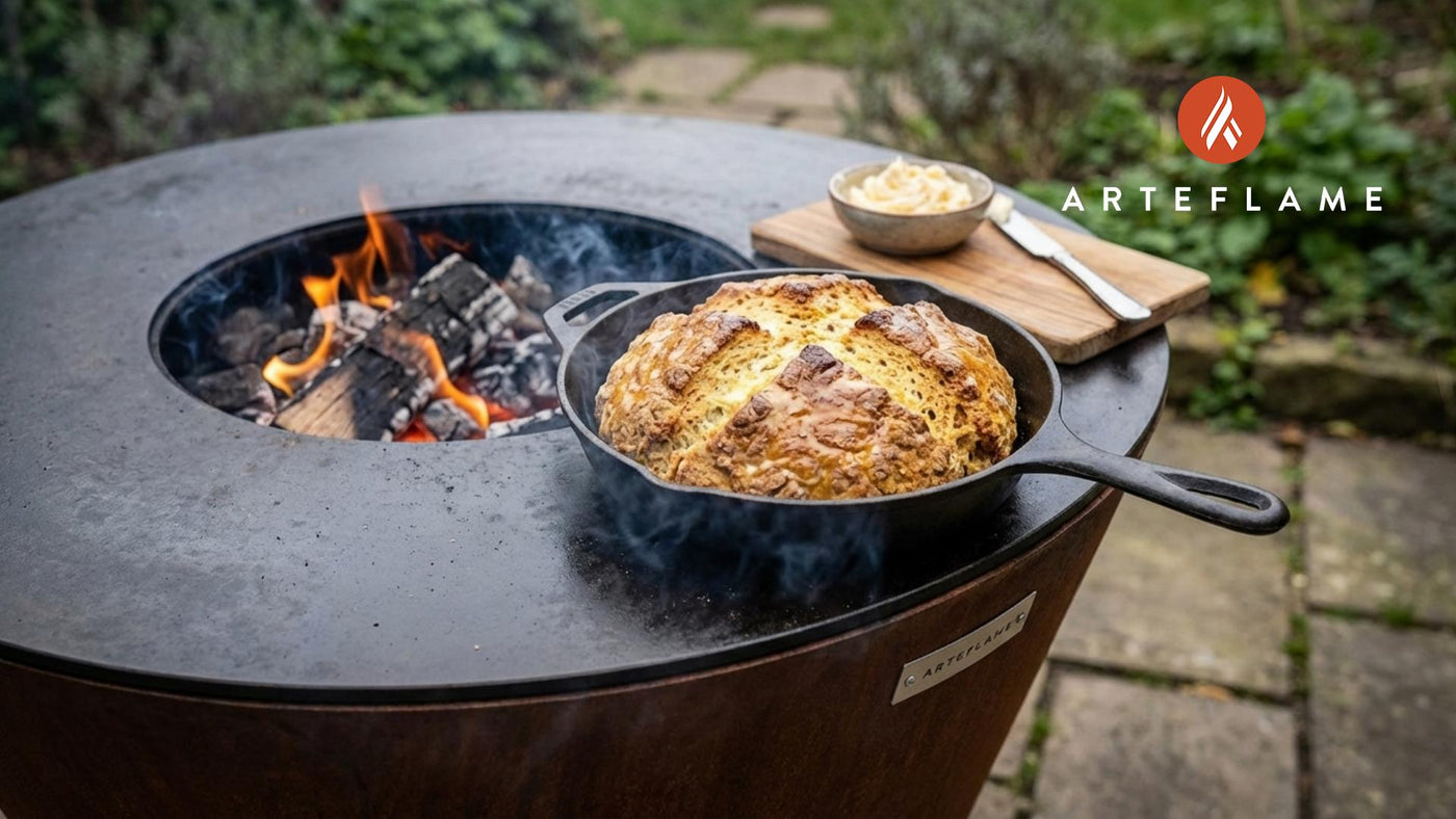 Rustic Grilled Irish Soda Bread with Homemade Honey Butter