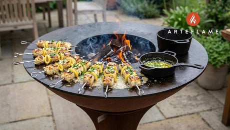 Flame Grilled Norwegian Codfish Skewers with Lemon-Herb Butter