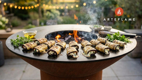 Smoky Greek Grilled Eggplant Rolls with Creamy Feta Filling