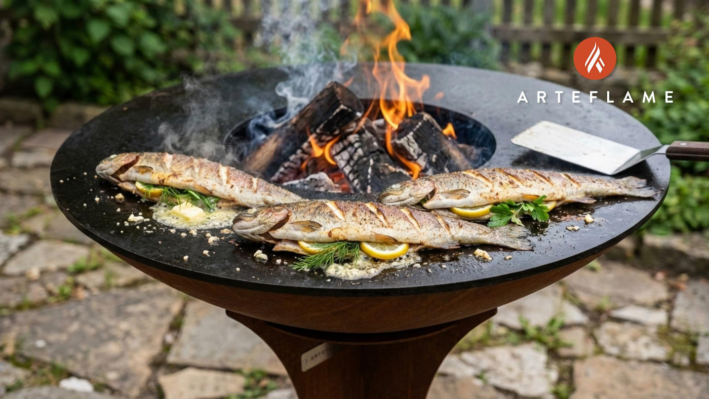 Authentic Polish Grilled Trout Recipe with Fresh Herbs on the Arteflame