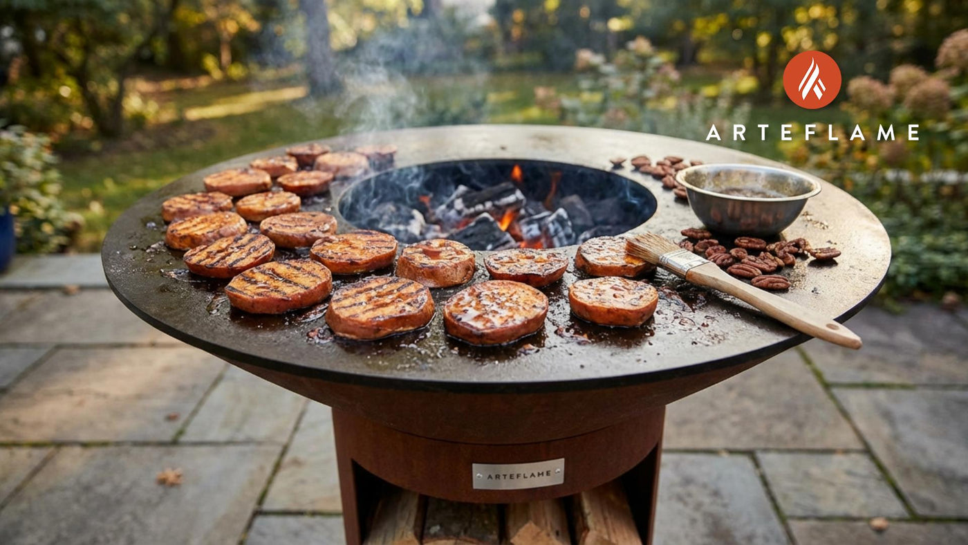 Smoky Grilled Ohio Maple Glazed Sweet Potatoes Recipe
