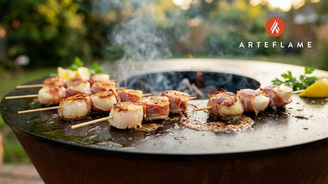Perfectly Seared Grilled Alaska Scallop Skewers with Prosciutto