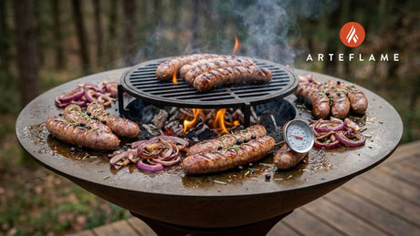 Grilled Dutch Wild Boar Sausages with Juniper Berries on the Arteflame