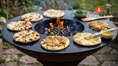 Smoky Swedish Grilled Flatbread (Tunnbröd) with Caramelized Onions