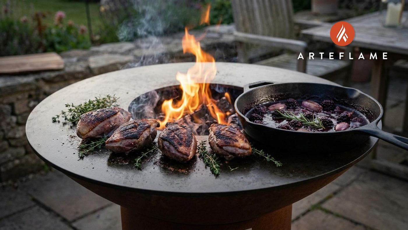 Grilled Pigeon Breast with Rich Welsh Blackberry Sauce