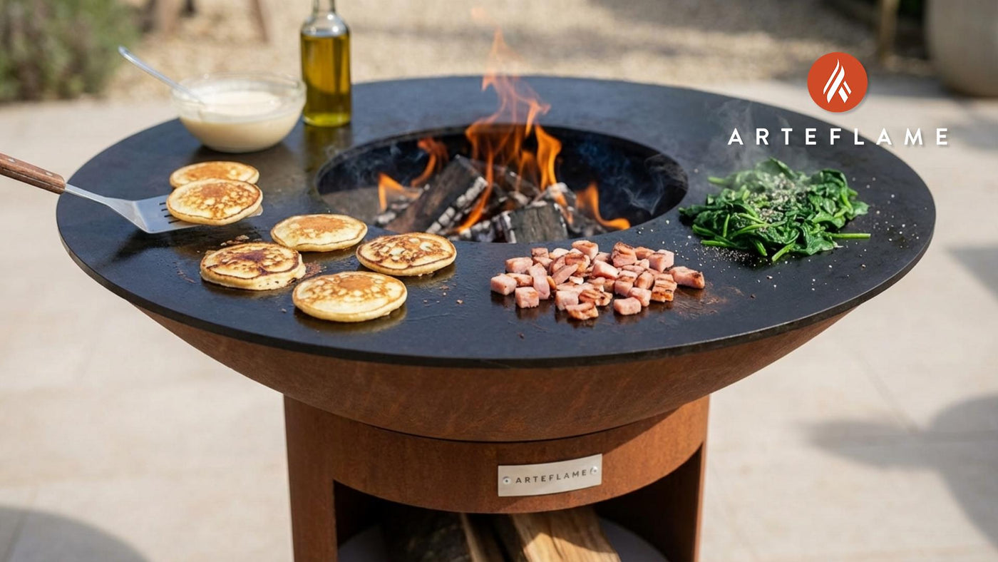 Grilled Ham and Spinach Blinis on the Arteflame Grill