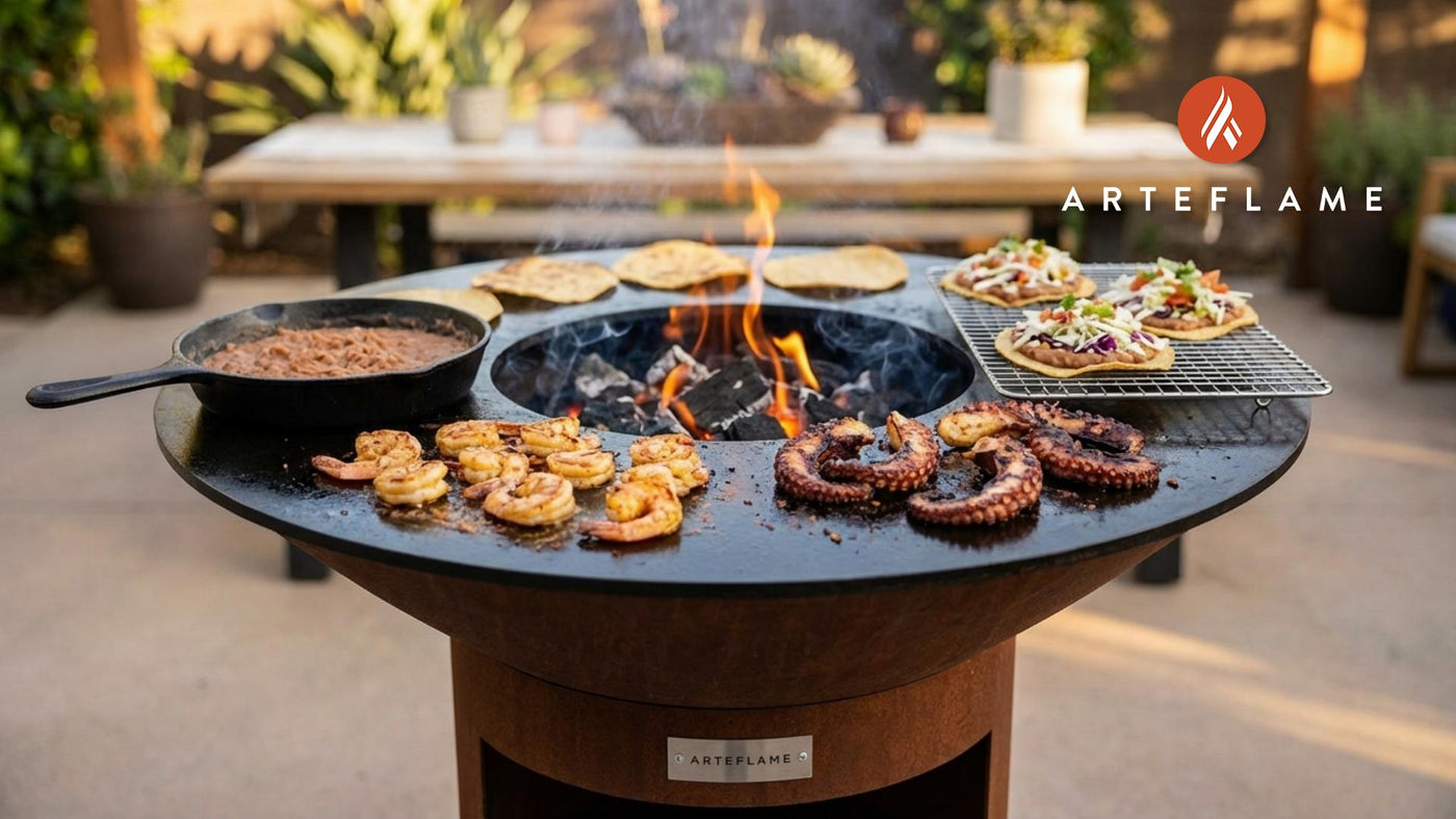 Smoked & Seared: Mexican Seafood Tostadas with Grilled Shrimp & Octopus
