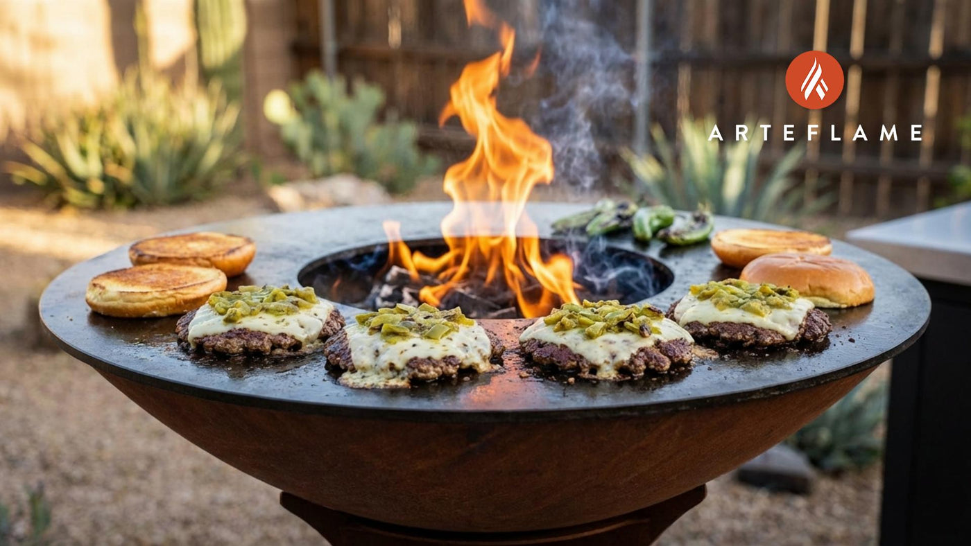 Smoky Arizona Green Chile Cheeseburger Recipe for the Arteflame Grill