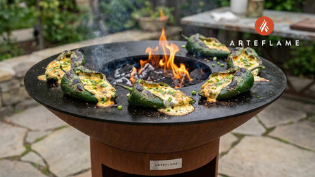 Grilled Mesquite Cheese Stuffed Poblanos: A Smoky Arteflame Delight