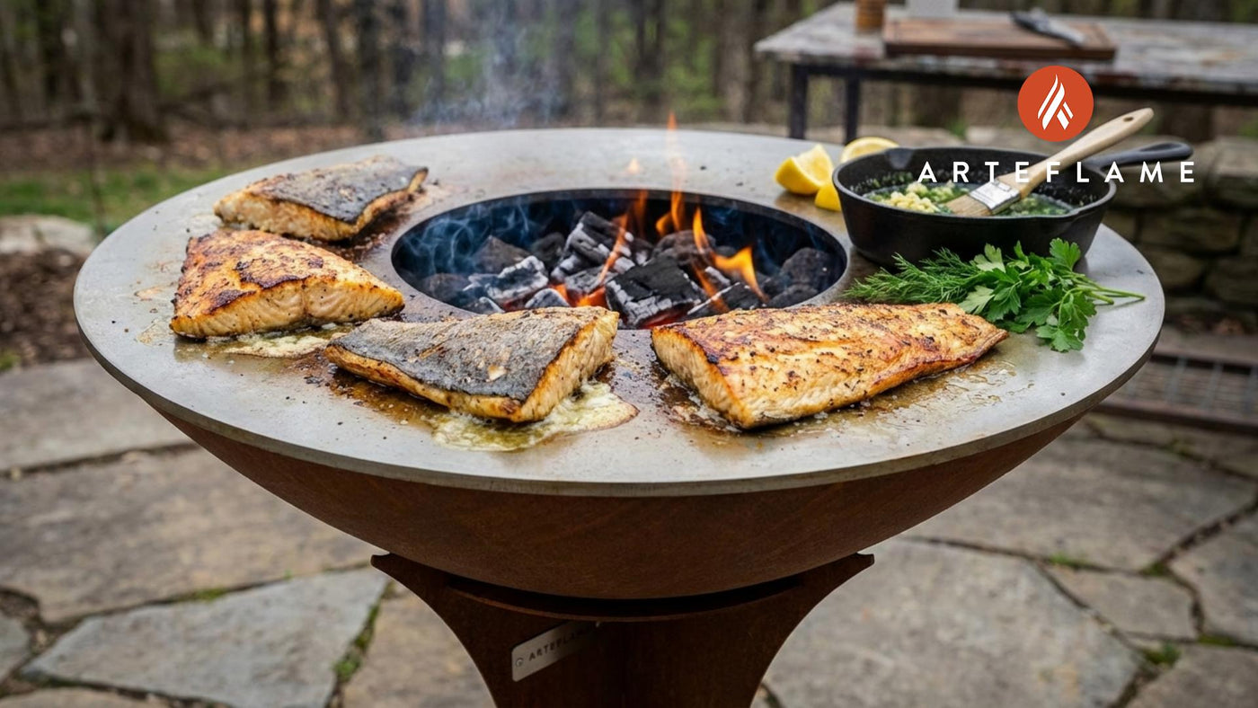 Smoked Idaho Sturgeon Fillet with Garlic Butter on the Arteflame