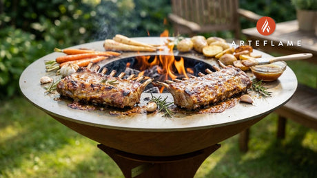 Grilled Danish Honey Mustard Glazed Lamb Ribs on the Arteflame