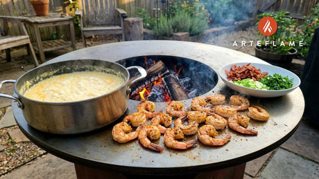Authentic Louisiana Grilled Shrimp and Grits on the Arteflame