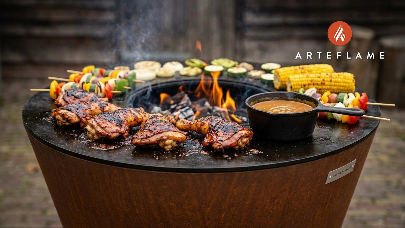 Grilled BBQ Chicken Thighs with Creamy Peanut Sauce