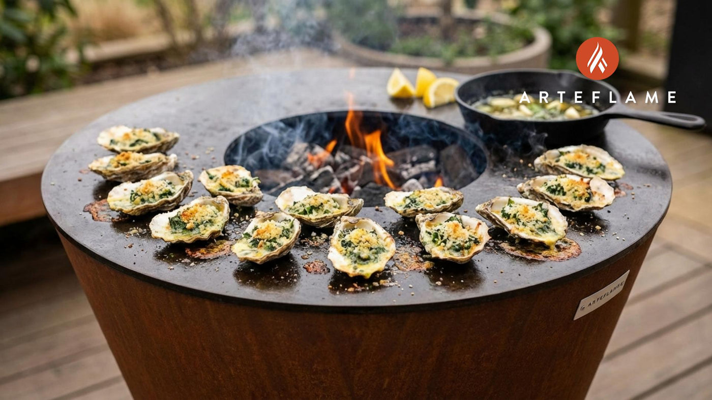 Grilled Oysters Rockefeller on the Arteflame Grill