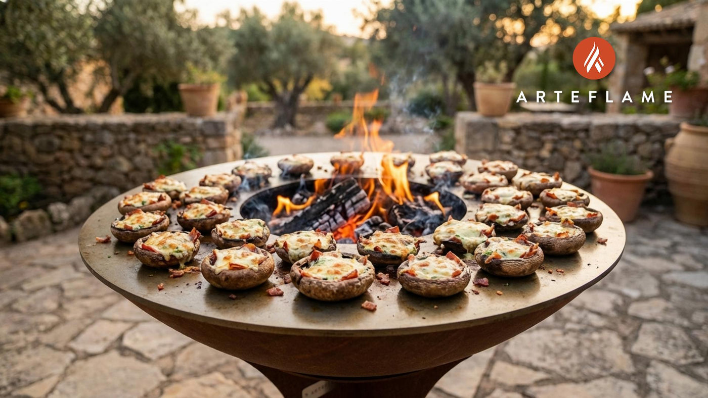 Authentic Grilled Spanish Stuffed Mushrooms with Iberian Ham
