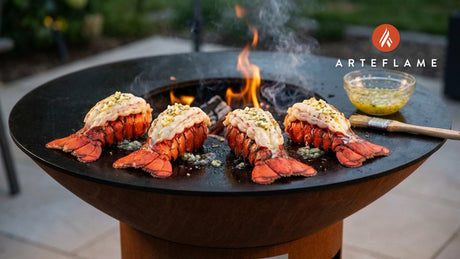 Grilled Lobster Tails with Melted Butter on the Arteflame Grill