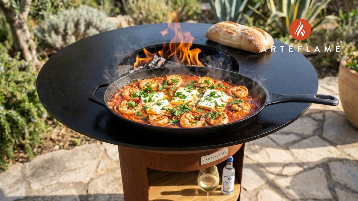 Authentic Greek Grilled Shrimp Saganaki Recipe for the Arteflame